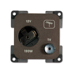 12 V DC + gniazdo TV - brązowy