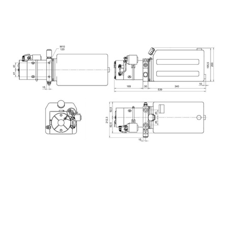 Agregat hydrauliczny 12V 2.7CC 8L z pilotem 3m (pilot z magnesem)