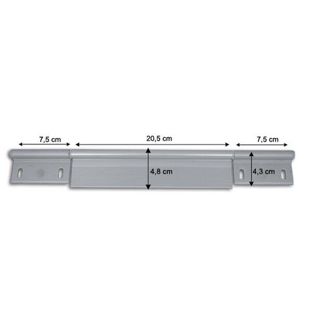 Anodised aluminium hinge 355 mm 4 holes