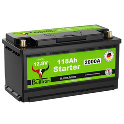 Akumulator LiFePO4 BullTron 118Ah Starterowy – Lekki, 2000A, -20°C