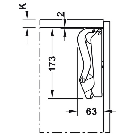 HÄFELE Lifting Fitting Free Space 1.11 for Flaps ≤ 4.3 kg Plastic Steel