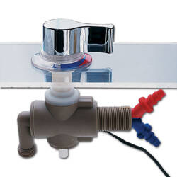 Under-table mixer with chrome knob