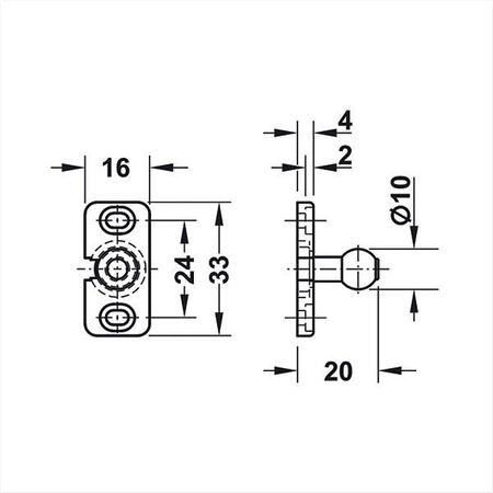 Black push latch for doors