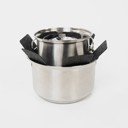 BOXIO COOKWARE - stainless steel camping cookware set, 2 pots, pan and kettle
