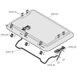 Szyba okna Heki 2 Dometic z elementami montażowymi