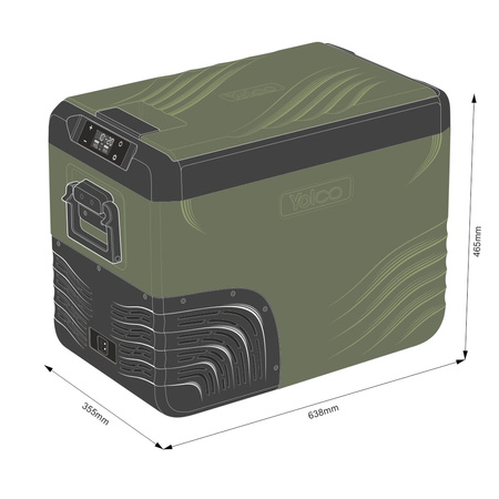Yolco przenośna lodówka kompresorowa KX40 34 l, dwustrefowa, zielona
