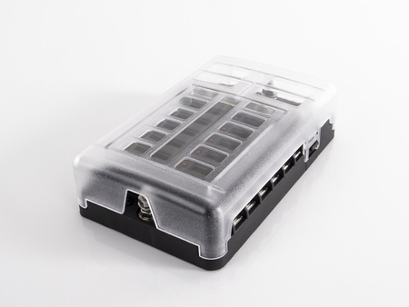 Rozdzielacz zasilania z 12-gniazdowym uchwytem bezpiecznikowym