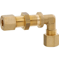 Złącze grodziowe kątowe mosiężne RVS 8 x RVS 8 z pierścieniem