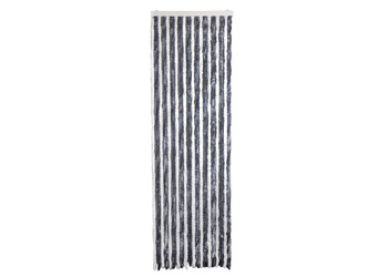 Carbest Chenille door curtain 56 x 205 cm, white/grey - for caravan and motorhome doors, keeps out insects and draughts