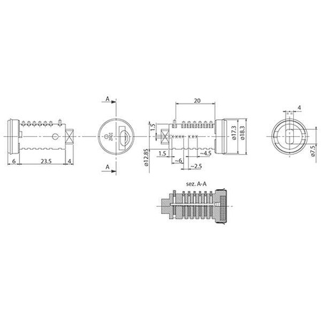 Wkładka cylindryczna bębenkowa Zadi do zamków drzwi kamperów
