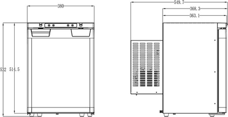 Lodówka kompresorowa do zabudowy LR40L z wyjmowaną jednostką kompresora - 35,8 l