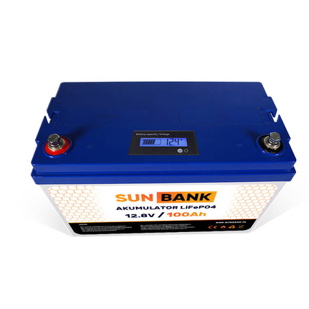 SUNBANK 100Ah Akumulator LiFePO4 12.8v BMS + LCD