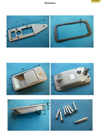 HABA MC 400 metal door lock for motorhomes and caravans - with inner lock and base plate, cut-out 135 x 63 mm, left-hand door