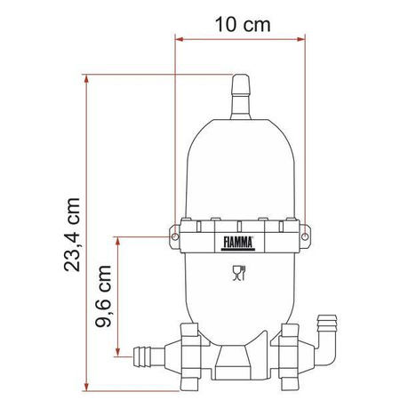 Fiamma Zbiornik wyrównawczy ciśnienia A20 0,7 l 0,9 bar - pompy Aqua 8 i inne, kamper