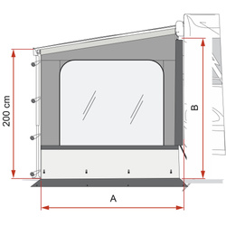 Fiamma markiza boczna Side W Pro Van F45 szara