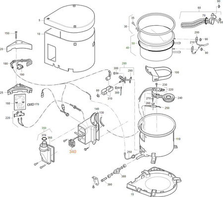 Combustion air motor with cable for BMN boat boiler