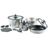Cookvision nesto zestaw garnków 11 elementów - 3 garnki, patelnia, pokrywki, zdejmowany uchwyt, do indukcji, do kampera