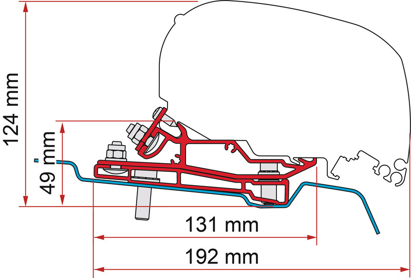 Adapter fiamma Ford Transit H3 / L3 z 2014 - 320 cm