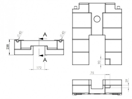 Zbiornik wody szarej CARAVAN 75 L (DUCATO JUMPER, BOXER) V3