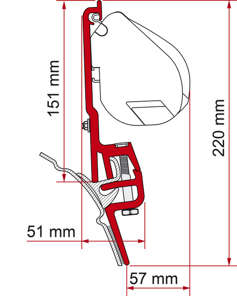 Adapter do rynny Reimo Multirail T4 lub Brandrup