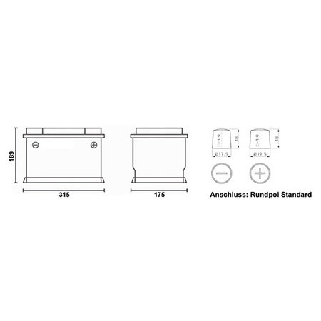 Bateria litowa standardowa 100Ah 12,8V 315x190x175mm