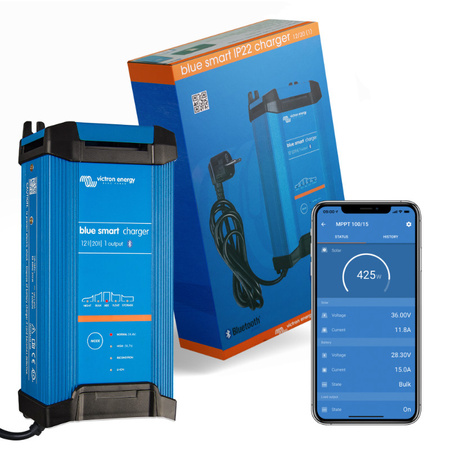 Victron Blue Smart IP22 12/20 (1) ładowarka 12 V 20 A, 1 wyjście, Bluetooth - kamper i łódź
