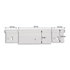 White aluminium hinge 200 mm 3 holes