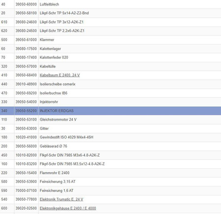 Injector (natural gas) 50mbar for the E 2400 radiator