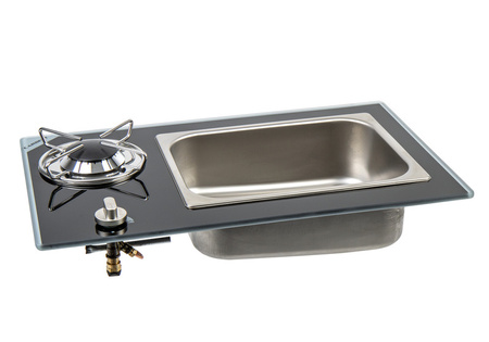 Kuchenka i zlewozmywak Vanstream - 1-palnikowy z bezpiecznym szkłem