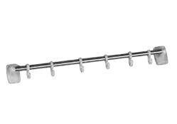 Hook ledge with 6 hooks, light grey, Ø 400 mm x 12 mm