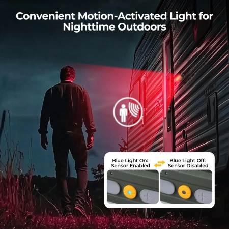BougeRV Movable Area Light lampa kempingowa LED 380 lm, 3200 mAh, IP65 - czujnik ruchu