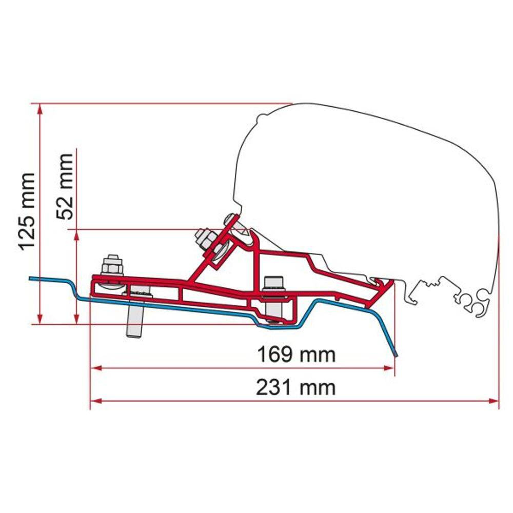Adapter markizy Fiamma F80s do Ford Transit Van L2 H2 >2013