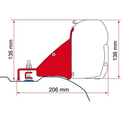 Awning Adapter Kit Ducato/Jumper/Boxer High Roof L2H2 for F43, F45, F45s