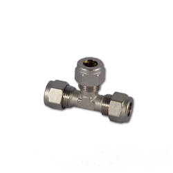Galvanised steel T-piece gas fitting Ø 10 mm