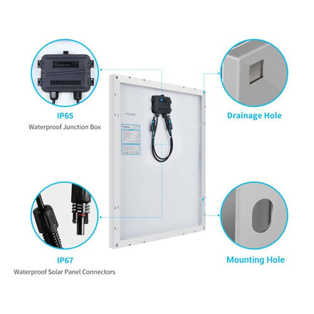 50 Watt 12 Volt Monocrystalline Small Solar Panels