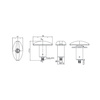 Zadi 1051 lock white - oval push lock for motorhome locker doors, 78 x 41 mm, with barrel and keys