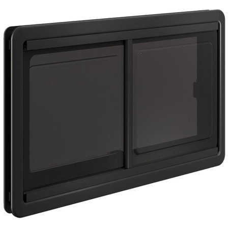 DOMETIC okno przesuwne S10 500x450 mm czarne do kampera z moskitierą
