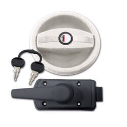 Kompletny zamek Europa biały z prawym uchwytem