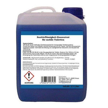 GUG WC Blue koncentrat 2500 ml - płyn do zbiornika na nieczystości toalet przenośnych