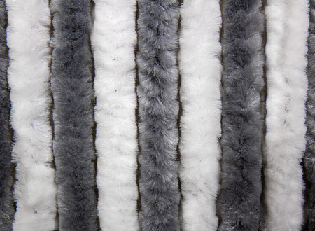 Zasłona z polaru Chenille - 56 x 205 cm - Biały / Szary