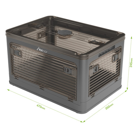 Yolco składane pudełko na kółkach FB40 40 l, Carbon