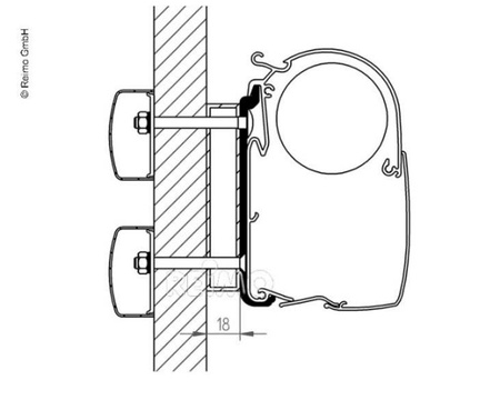 Adapter markizy Omnistor 8000 300-400cm do Dethleffs Globebus