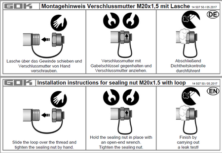 Zaślepka korek wejścia reduktora gazu GOK, Truma - M20 x 1,5
