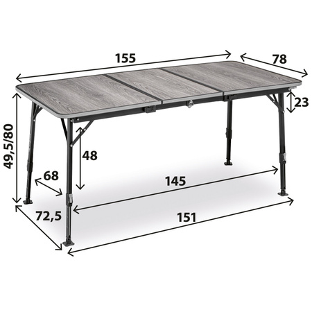 Brunner stół kempingowy Elùtop ComPack Extension 155cm