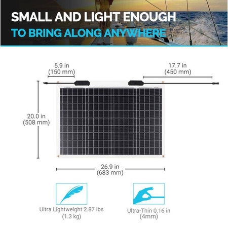 Elastyczny Panel Monokrystaliczny 50W 12V Renogy