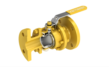 Zawór kulowy kołnierzowy DN40, PN40 (żółty)