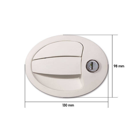 Small oval external handle with keys