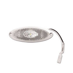 Przednie światło obrysowe LED Biała podstawa 124x14x45mm