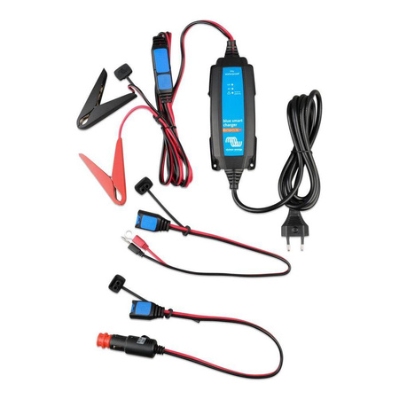 Blue Smart IP65 Charger 6V/12V-1.1 + DC connector BS 1363 plug (UK) w. Bluetooth