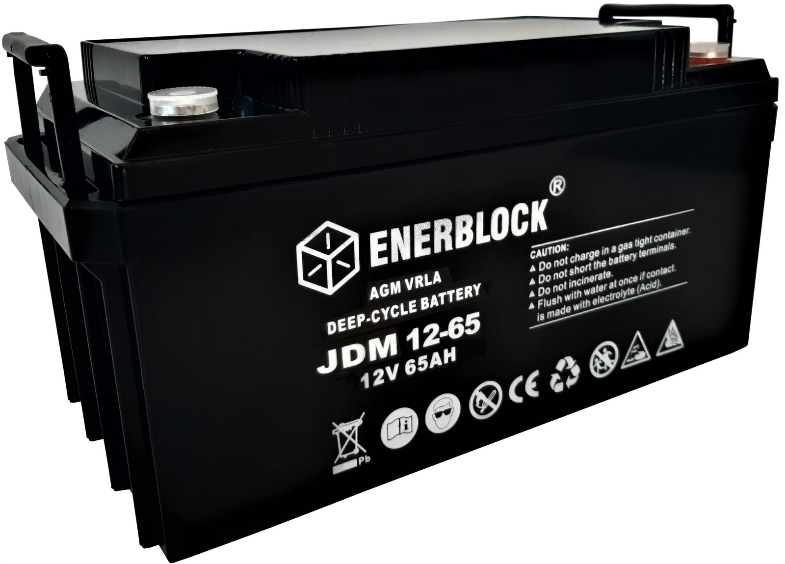 Akumulator kwasowo-ołowiowy ENERBLOCK AGM DEEP CYCLE 12V, 65AH Seria JDM